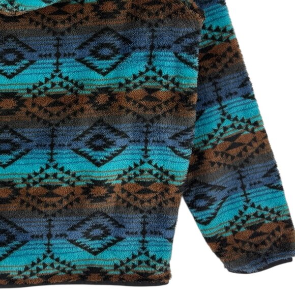 Ariat Men's Pullover Enamel Blue Serape Polar Bear Fleece Hood Size Large NWT - Picture 6 of 11